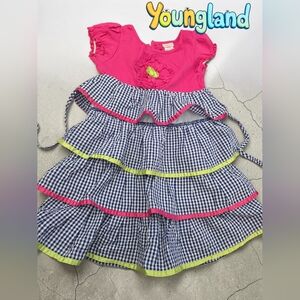 *0888 Youngland tier dress girls size 6